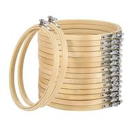 Hodeacc 16 Pack 5 Zoll Mini Bambus Kreis, Stickrahmen Kreuzstich Hoop Ring für DIY Kunsthandwerk Handliches Nähen