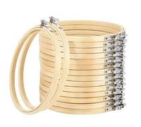 Hodeacc 16 Pcs 3 inch Mini Bamboo Embroidery Hoop Circle,Embroidery Hoop Cross Stitch Hoop Ring for DIY Art Craft Handy Sewing