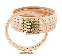 Hodeacc 6 Stück 12,4 cm Mini-Holz-Kreis, Stickrahmen, Kreuzstich, Ring für Heimwerker, Kunst, Handwerk, handliches Nähen