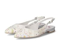 HÖGL Damen Slingballerinas Weiß Glattleder, Farbauswahl:Weiss-Kombi, 9999-englisch-eu-mapping:38,5