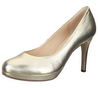 högl Cosymetal Damen Echtleder-Pumps elegante Stilettos Abend-Schuhe 3-12 8001 7500 Platin/Gold 35
