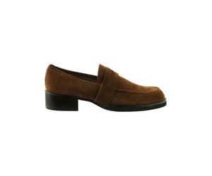 Högl Leder-Mokassins in Khaki - Größe 35 | Damen Schuhe Halbschuhe