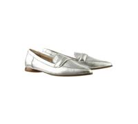 Högl Leder-Mokassins in Silber - Größe 41,5 | Damen Schuhe Halbschuhe