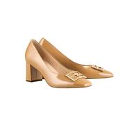 Högl Leder-Pumps "Rosette" in Hellbraun - Größe 38,5 | Pumps