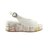 Högl LouLou Plateau Sandalette weiß bunt Wedges 2519 für Damen, weiß, Größe 35 EU / 3 UK