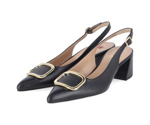 Högl Slingpumps Schwarz - Gr. 40,5 - Echt Leder