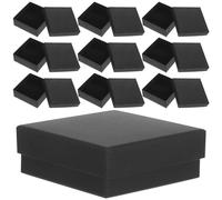 Hoement 10 Rechteckige Schwarze Geschenkboxen aus Papier mit Schaumstoffpolsterung Leichte und Tragbare Schmuckkästchen für Ringe und Erinnerungsstücke Reisen