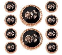 Hoement 10 Stück Vintage Metallknöpfe für Jacke und Mantel aus Zinklegierung mit Rosenmuster Praktisch und Bruchsicher als Geschenk für Elegante Outfits