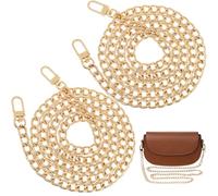 Hoement 2 Stück Goldene Kette für Handtasche Metall, Taschenriemenkette | Kettenriemen für Handtasche, Buckles At Both Ends, Lange Ausführung, Elegant und Chic