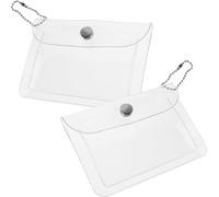 Hoement 2 Stück Kleiner Münzaufbewahrungstasche aus Transparentem PVC mit Glitzereffekt Praktische Karten und Schlüsselbörse für Frauen Tragbare Geldbörse mit Großem Fassungsvermögen