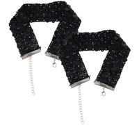 Hoement 2 Stück Kurze Pailletten Choker Halsketten für Damen Schwarze Reißfeste Modeschmuck Halsbänder für Karneval und Festival