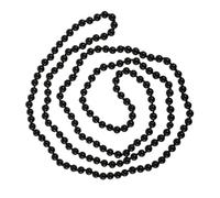 Hoement 2 Stück Lange Halskette aus Kunstperlen in Schwarz 142cm Modische und Vielseitige Pulloverkette für Damen mit Glatter Textur und Lichtechter Oberfläche