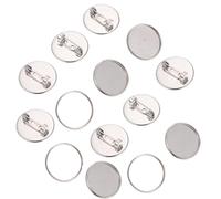 Hoement 20 Stück Broschen Basen aus Edelstahl 16mm mit Trays Selbstgemacht Broschennadeln für Handgefertigten Schmuck Sicherheitsnadeln Zubehör für Kleidung und Taschen