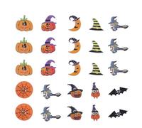 Hoement 25 Stück Halloween Holzknöpfe mit 2 Löchern zum Nähen und Basteln Einzigartige Kür ule Hexe Formen für Selbstgemacht Kostümdekoration und Handarbeiten Zufälliger Stil