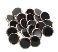 Hoement 50 Stück Nähknopf Runde Schwarze Harzknöpfe mit Goldumrandetem Rand 21,5mm für Hemden Mäntel und Jacken Robustes Nähzubehör für Oberbekleidung