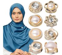 Hoement 8 Stück Hijab Magnete in Unterschiedlichen Größen Modische Magnetische Schal Nadeln zum Schutz der Kleidung Geeignet für Alltag und Festliche Anlässe