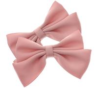 Hoement Abnehmbare Schleifen Schuhclips Schnallen in Rosa aus Legierung und Stoff Vielseitig für Hochzeitsparty und Abschlussfeier Saison 2 Stück Schuhverzierungen für High Heels