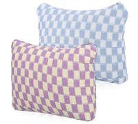 Hoement Kosmetiktaschen mit Reißverschluss, 2pcs Wolle Aufbewahrungstasche für Damenbinden, großer Fächer Organizer für Schminkpinsel und Servietten