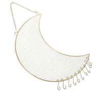 Hoement Moon Wall Jewelry Organizer aus Hochwertigem Metall mit Haken für Halsketten und Armbänder Gitternetz design zur Übersichtlichen Ohrring aufbewahrung Langlebiger Schmuckhalter für