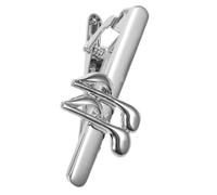 Hoement Silberne Krawattenklammer mit Musiknotenmotiv aus Legierung für Herren Einzigartiges Business Accessoire mit Außergewöhnlicher Verarbeitung für Formelle Anlässe