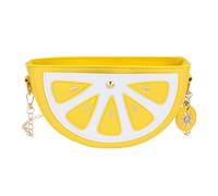 Hoement Umhängetasche in Schalenform mit Kette, gelbe Handytasche aus PU Polyester, moderate Kapazität, zwei Tragearten, ideal für Arbeit und Schulgebrauch von Damen und Mädchen