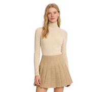 Hoerev Damen Plissierter Mini Rock aus Wolle,mit Innenhose, Warm für Kaltes Wetter, Reißverschluss