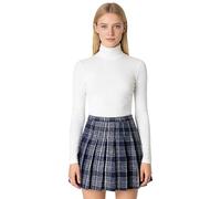 Hoerev Damen Plissierter Mini Rock aus Wolle,mit Innenhose, Warm für Kaltes Wetter, Reißverschluss