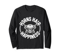 Hörner Haare Glück - Highland Rinder Grafik Langarmshirt