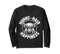Hörner Haare Glück - Highland Rinder Grafik Langarmshirt