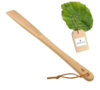 HOFMEISTER® Schuhlöffel Holz 37 cm mit Lederband - Schuhanzieher aus geölter Buche, ergonomische Form schont Ferse und Socke, Handarbeit (1 Stück)
