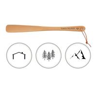 HOFMEISTER® Schuhlöffel mit personalisierter Gravur des Namens und Motivs, individuelles Geschenk, aus Buchenholz, 37 cm, Schuhanzieher auch für Senioren & Schwangere, Made in EU