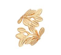 hogtnd Moderne Ringe mit offenem Blatt Design, Edelstahl, leicht, robust, glänzend, Blattringe, Schmuck für Büro, Partys, Veranstaltungen, leicht, verstellbar