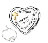 Hogvinnatil Herz für Armbänder, Herz für Schmuck machen - Christian Halskette Anhänger Christian Heart Christian Anhänger für die Herstellung von Schmuck für das Armband St, Consulte la descripción