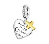 Hogvinnatil Herz für Armbänder, Herz für Schmuck machen - Christian Halskette Anhänger Christian Heart Christian Anhänger für die Herstellung von Schmuck für das Armband St, Consulte la descripción