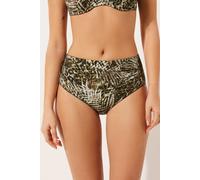 Hohe Shaping-bikinihose Tropical Animalier Grun S