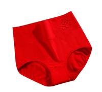 Hohe Taille für Damen aus Reiner Baumwolle, kann für die Postpartale Bauch- und Hüftstraffung verwendet Werden. Hohe Taille in großer Größe aus Panty Damen Schwarz Spitze Baumwoll Tangas (Red, L)