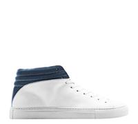 hoher Sneaker aus Leder "nat-2 Sleek white navy" in weiß und blau 43