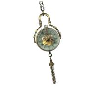 Hohle Kugelförmige Taschenuhr mit Halskette, Dekorative Vintage Uhr | Glas und Legierung, Handaufzug Mechanik, Sphärisches Design, als Hängende Uhr mit Halskette