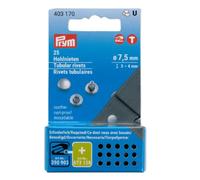 Hohlnieten, 3-4mm, silberfarbig, 25 Stück