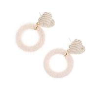 Hohopeti 1 Paar Elegante Plüschohrringe für Damen Bezaubernder Ohrschmuck mit 925 Silber Nadel Farbecht und Ganzjährig Tragbar