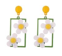 Hohopeti 1 Paar S925 Silber Gänseblümchen Ohranhänger Damenohrringe Hautfreundlich Kreativ und Bruchfest für Party und Alltag