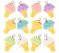 Hohopeti 12 Stück Selbstgemacht Harz Anhänger Eiscreme Charme für Halsketten Armbänder Schlüsselanhänger Bruchfestes Kunstharz Schmuckzubehör für Bastelarbeiten und Geschenkideen