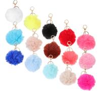 Hohopeti 15 Stück Teiliges Flauschiger Schlüsselanhänger mit Pompons Bunte Taschenanhänger aus Langlebigem Material Leicht und Weich für Rucksäcke Schlüssel und DIY zubehör