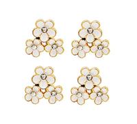 Hohopeti 2 Paar Ohrstecker Mädchen Blumenform aus Zinklegierung Weiß Kleine Ohrhänger Alltag Schmuck Geschenk