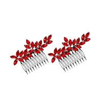Hohopeti 2 Stück Brauthaarkämme mit Bunten Strasssteinen Metall Haarkamm und Haarnadel für Damen und Mädchen Multifunktionaler Brautschmuck für Hochzeit und Besondere Anlässe