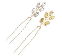 Hohopeti 2 Stück pack U förmige Strass Haarnadeln aus Metall für Damen Hochzeitskopfschmuck Braut Haarspangen Modisch Langlebig