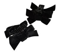 Hohopeti 2 Stück Schwarze Kleine Haarklammern Schleifen aus Samt Leichte Haarschmuck Clips für Damen Kompakte Haarnadeln für Alltag und Besondere Anlässe Wie Party und Geburtstag