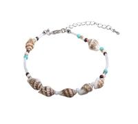 Hohopeti 2 Stück Teiliges Boho Fußkettchen Damen Muschel Anklet mit Kreativem Fußanhänger Verstellbare Strandkette Schmuck für Frauen und Mädchen