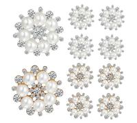 Hohopeti 20 Stück Teiliges Strassknopf Perlen Blumenförmige Schmuckknöpfe zum Annähen Funkelnde Bastelverzierung für Haaraccessoires Kleidung Schmuckherstellung DIY Haarschmuck Silberne