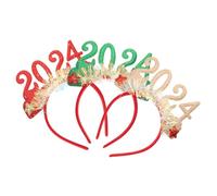 Hohopeti 3 Stück Neujahr Stirnbänder Rot Leichtes Party Haarreif Komfortabel Modisch Für Silvester Feier und Jahreswechsel Dekoration